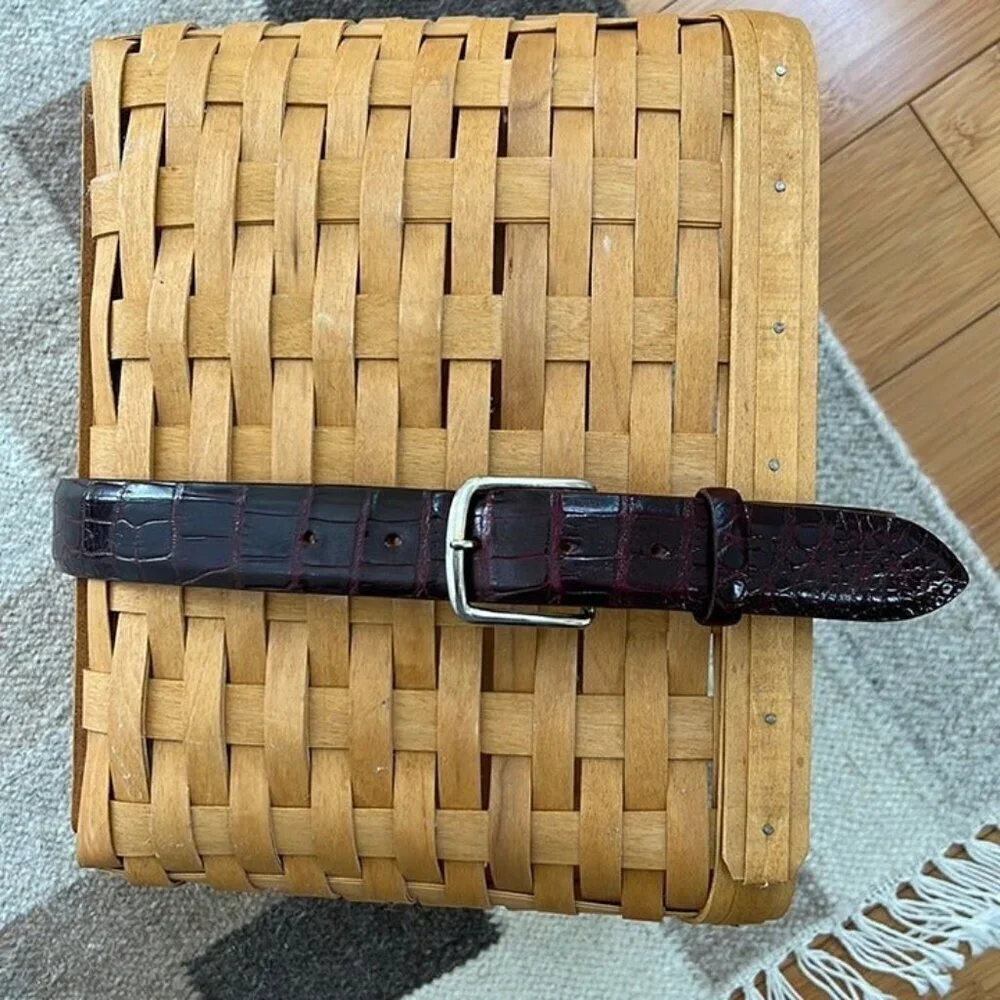 Burgundy Genuine American Alligator made in USA Men’s Belt size 32